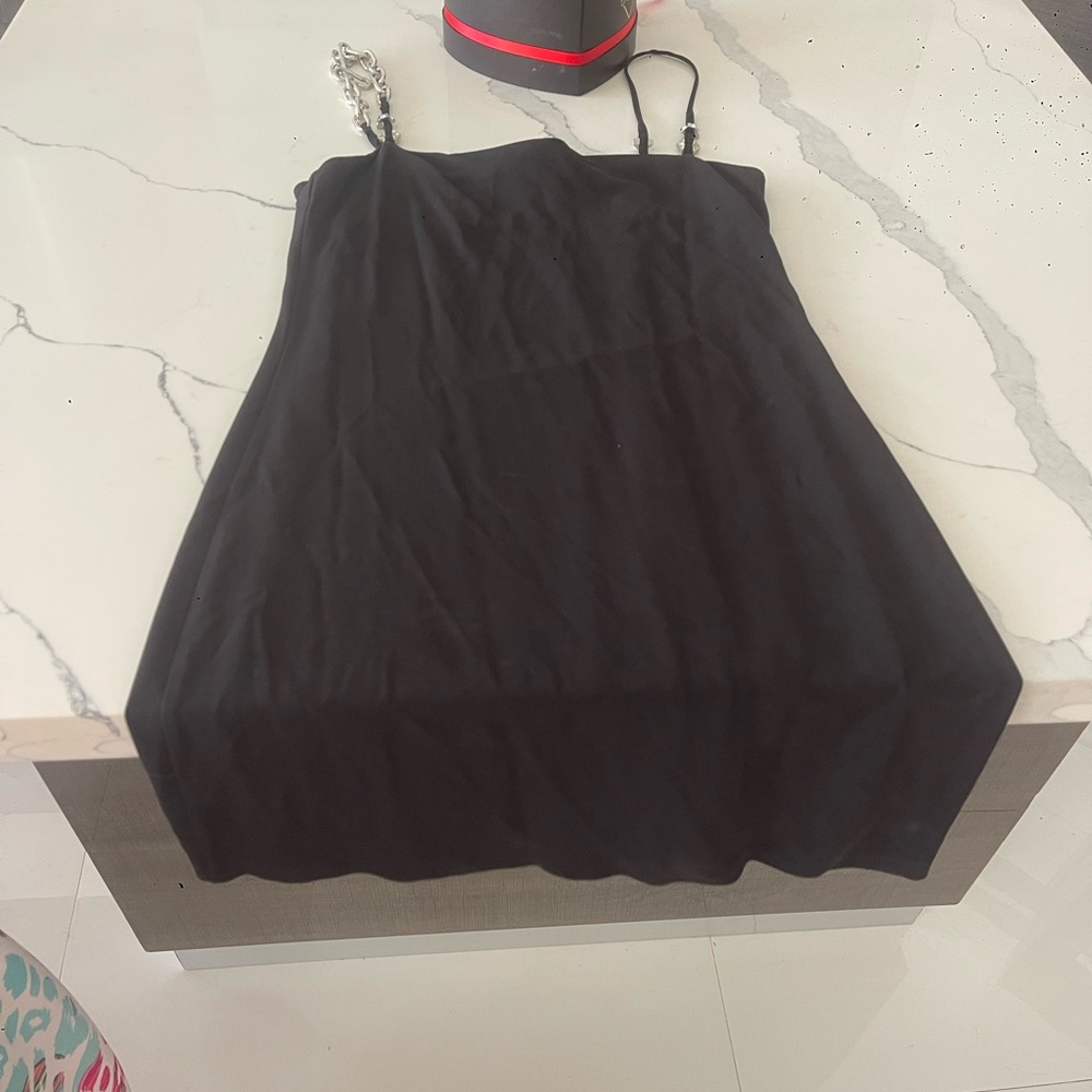 GF Ferre Black Chain Strap Dress | Made in Italy | Size S–M Wow style